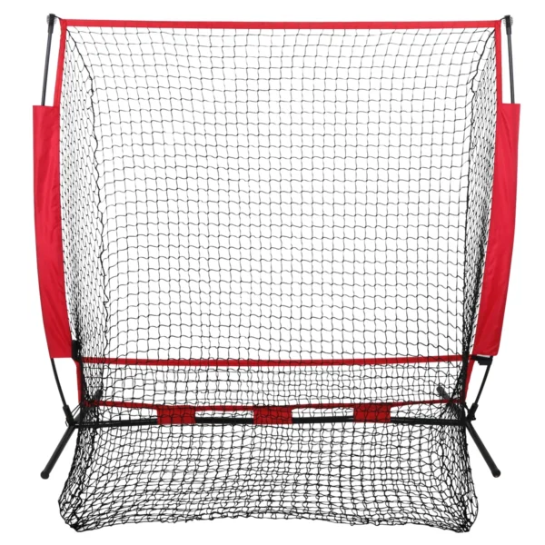 ZENY 5x5FT Portable Baseball Net Softball Practice Net W/ Carry Bag Red & Black