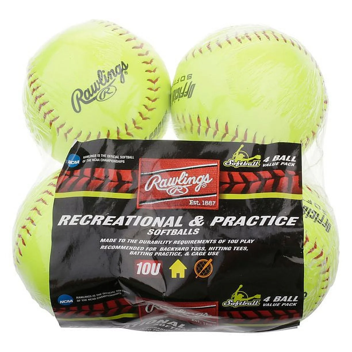 Rawlings-NCAA-Recreational-Fastpitch-Softballs-11-inch-4-Count