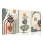3 Pcs Boho Art Wall Decor Canvas Wall Art Decor Stretched And Framed Ready To Hang Size 12 X 16in