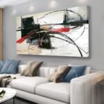 Handmade Oil Painting Canvas Wall Art Decoration Abstract Lines For Home Living Room Decor Rolled Frameless Unstretched Painting